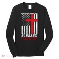 One Nation Under God Blessed Is The Nation Whose God Is The Lord Long Sleeve Shirt thumb 0