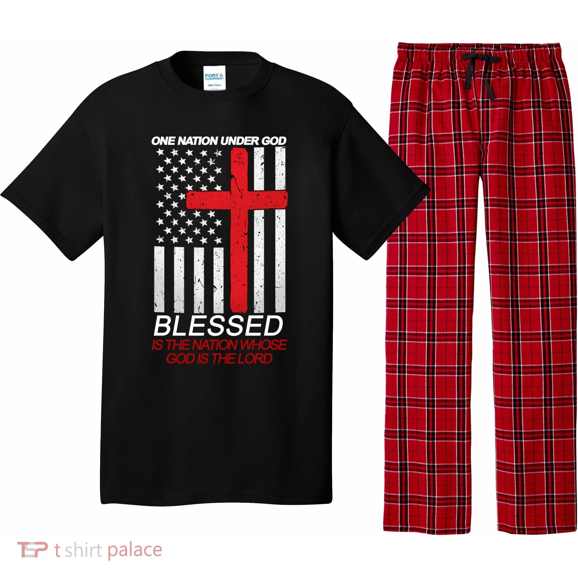 One Nation Under God Blessed Is The Nation Whose God Is The Lord Pajama Set