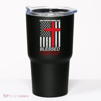 One Nation Under God Blessed Is The Nation Whose God Is The Lord Tumbler