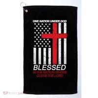 One Nation Under God Blessed Is The Nation Whose God Is The Lord Golf Towel thumb 0