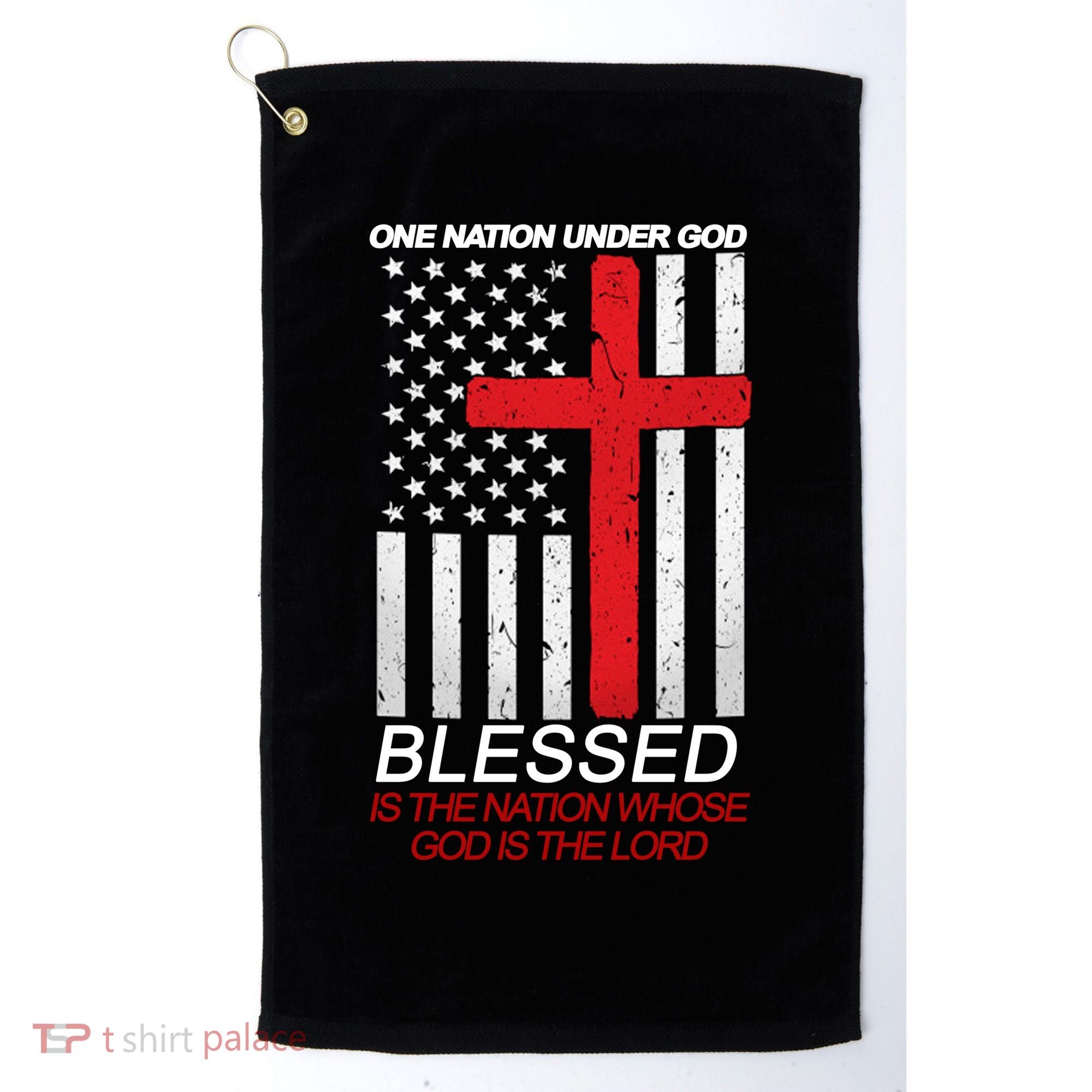 One Nation Under God Blessed Is The Nation Whose God Is The Lord Golf Towel