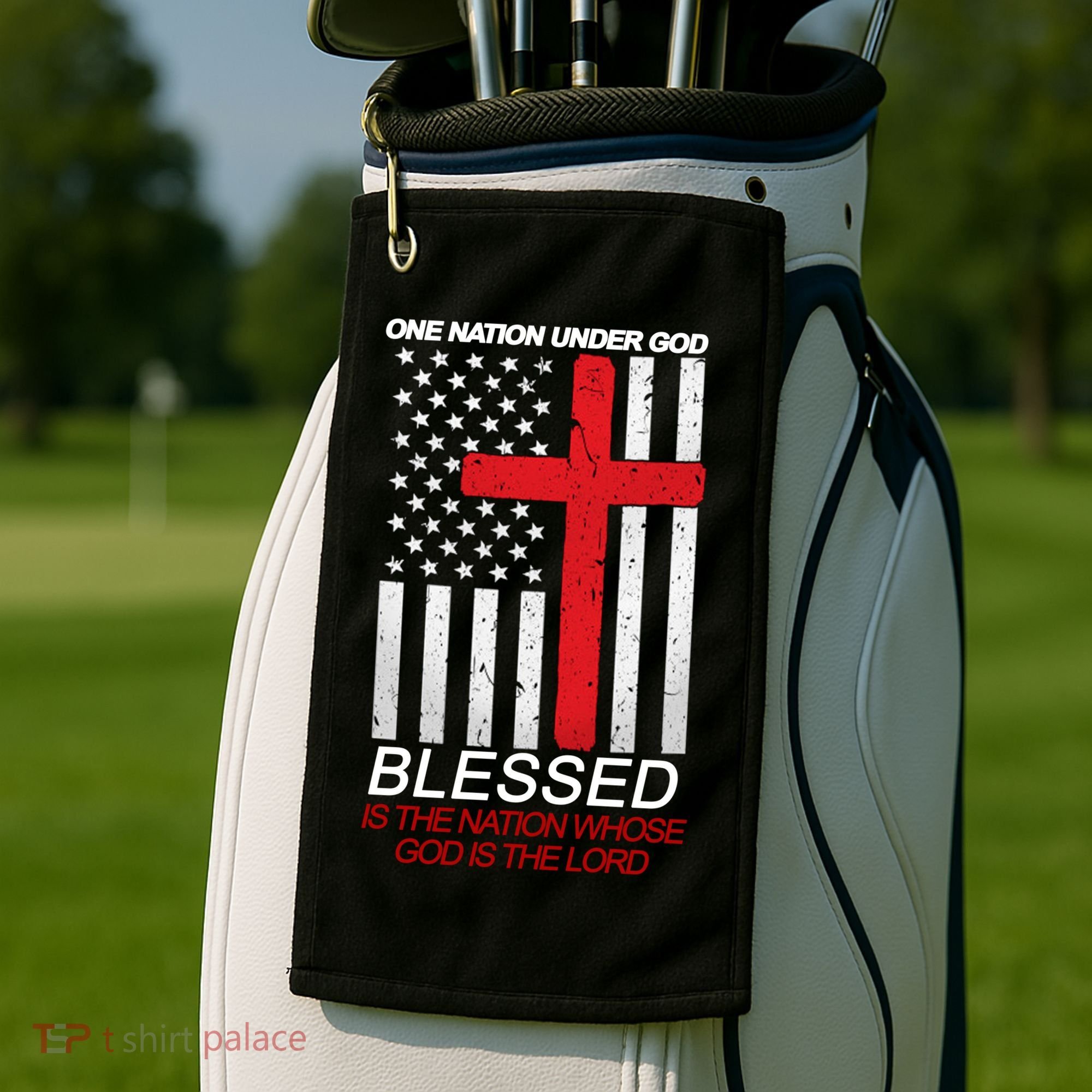 One Nation Under God Blessed Is The Nation Whose God Is The Lord Golf Towel