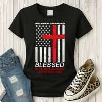 One Nation Under God Blessed Is The Nation Whose God Is The Lord Women's T-Shirt thumb 3