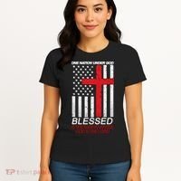 One Nation Under God Blessed Is The Nation Whose God Is The Lord Women's T-Shirt thumb 4