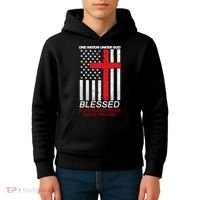 One Nation Under God Blessed Is The Nation Whose God Is The Lord Kids Hoodie thumb 4