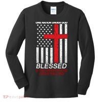 One Nation Under God Blessed Is The Nation Whose God Is The Lord Kids Long Sleeve Shirt thumb 0