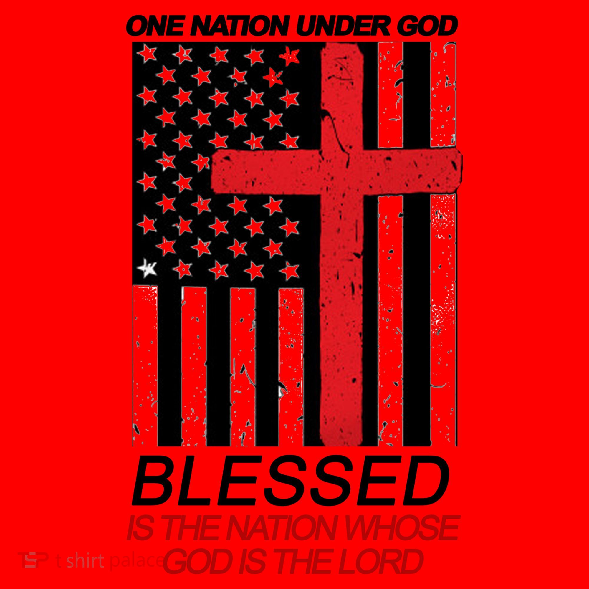 One Nation Under God Blessed Is The Nation Whose God Is The Lord Santa Hat
