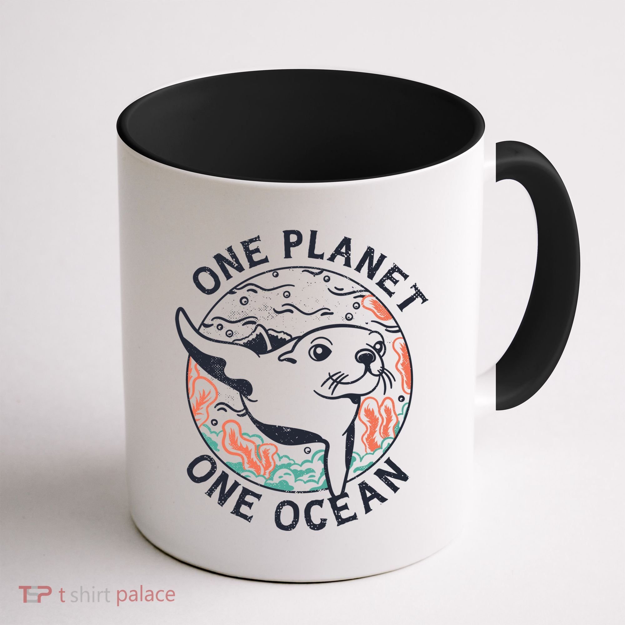One Planet One Ocean Seal Coffee Mug