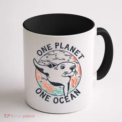 One Planet One Ocean Seal Coffee Mug back