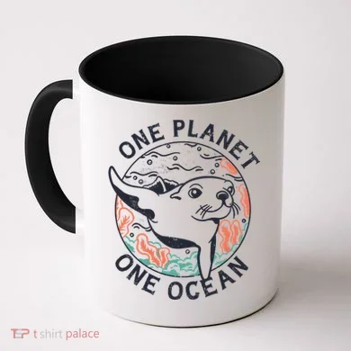 One Planet One Ocean Seal Coffee Mug