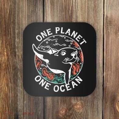 One Planet One Ocean Seal Coaster