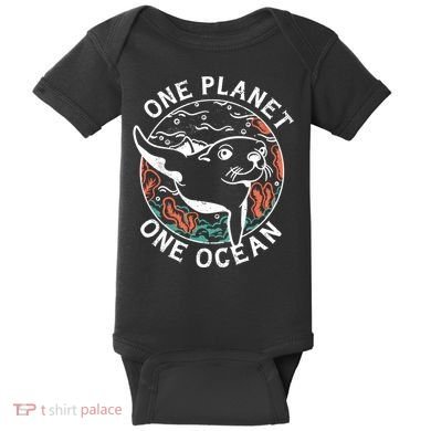 One Planet One Ocean Seal Baby Bodysuit
