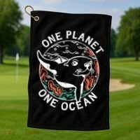 One Planet One Ocean Seal Golf Towel thumb 1