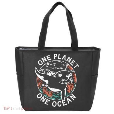 One Planet One Ocean Seal Tote Bag