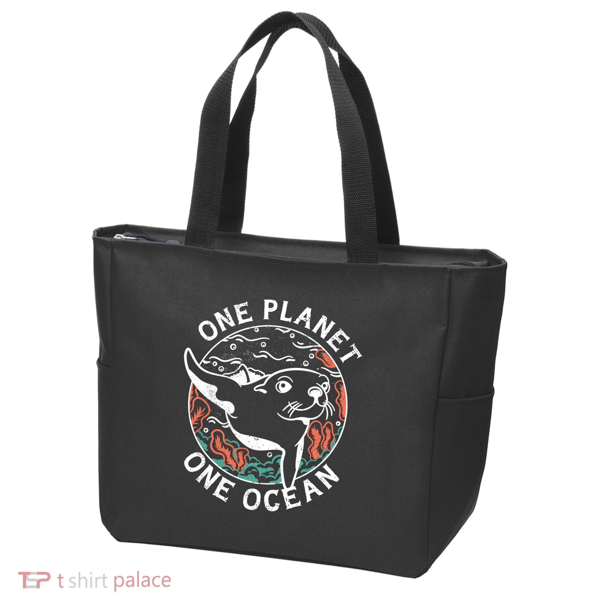 One Planet One Ocean Seal Tote Bag