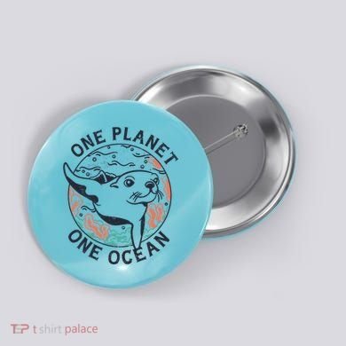 One Planet One Ocean Seal Button