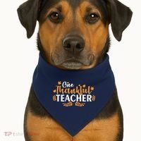 One Thankful Teacher USA-Made Doggie Bandana thumb 1