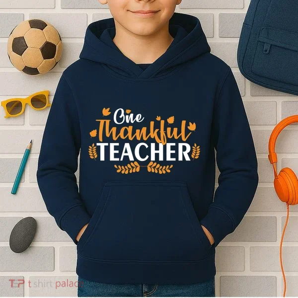 One Thankful Teacher Kids Hoodie