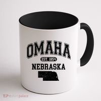 Omaha Nebraska Est 1854 Varsity Coffee Mug thumb 1