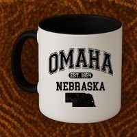 Omaha Nebraska Est 1854 Varsity Coffee Mug thumb 2