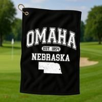 Omaha Nebraska Est 1854 Varsity Golf Towel thumb 1