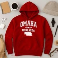 Omaha Nebraska Est 1854 Varsity Hoodie thumb 3
