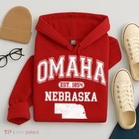 Omaha Nebraska Est 1854 Varsity Hoodie thumb 4