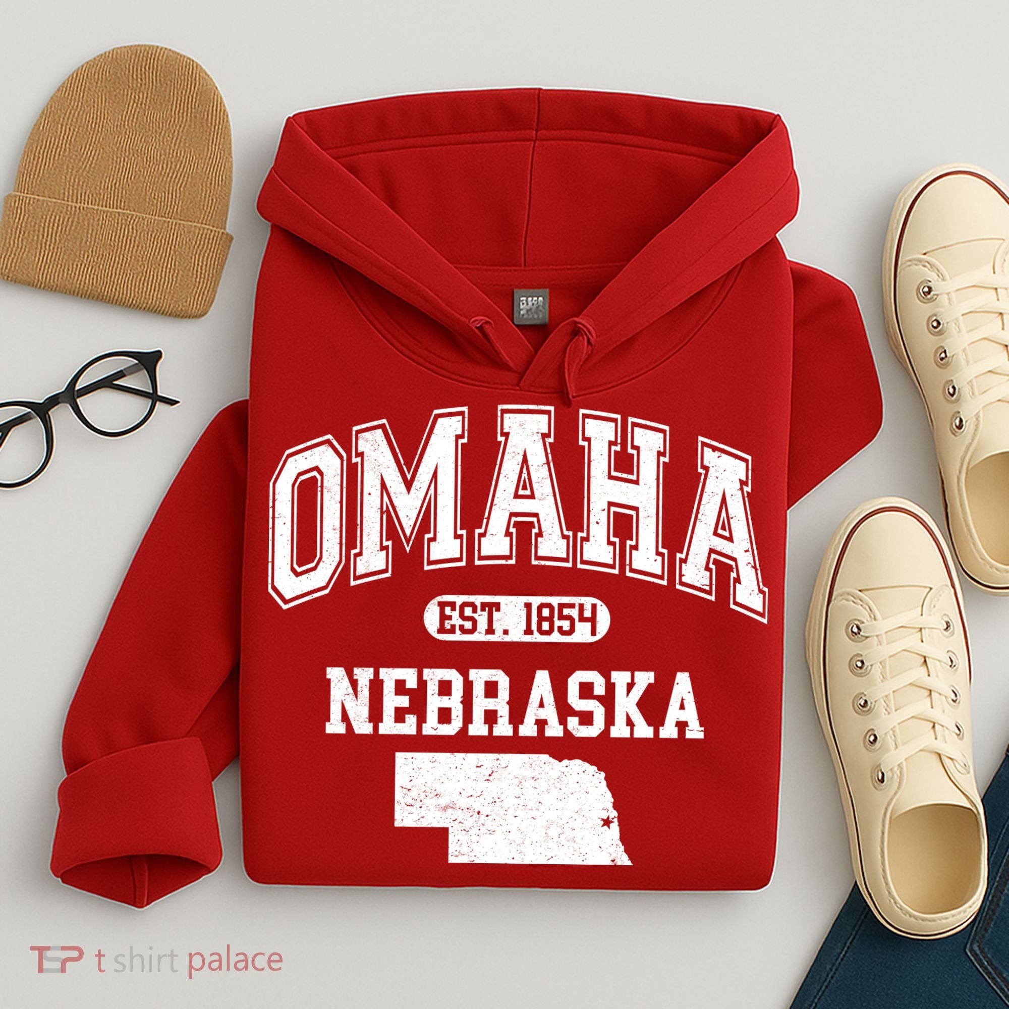 Omaha Nebraska Est 1854 Varsity Hoodie