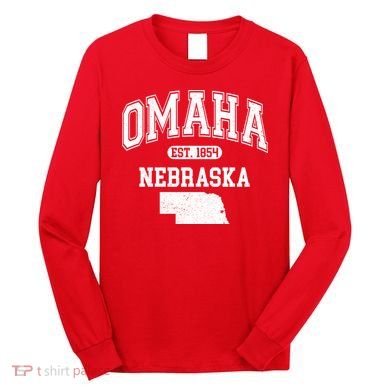 Omaha Nebraska Est 1854 Varsity Long Sleeve Shirt