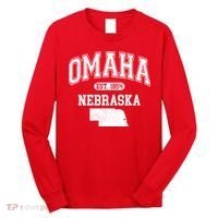 Omaha Nebraska Est 1854 Varsity Long Sleeve Shirt thumb 0