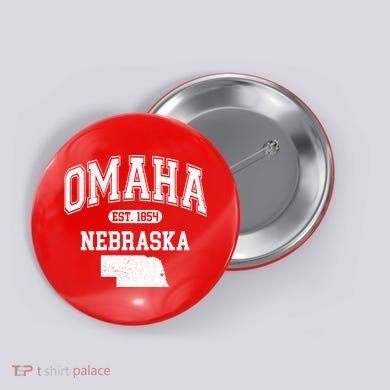 Omaha Nebraska Est 1854 Varsity Button