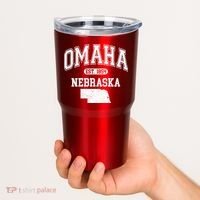 Omaha Nebraska Est 1854 Varsity Tumbler thumb 2