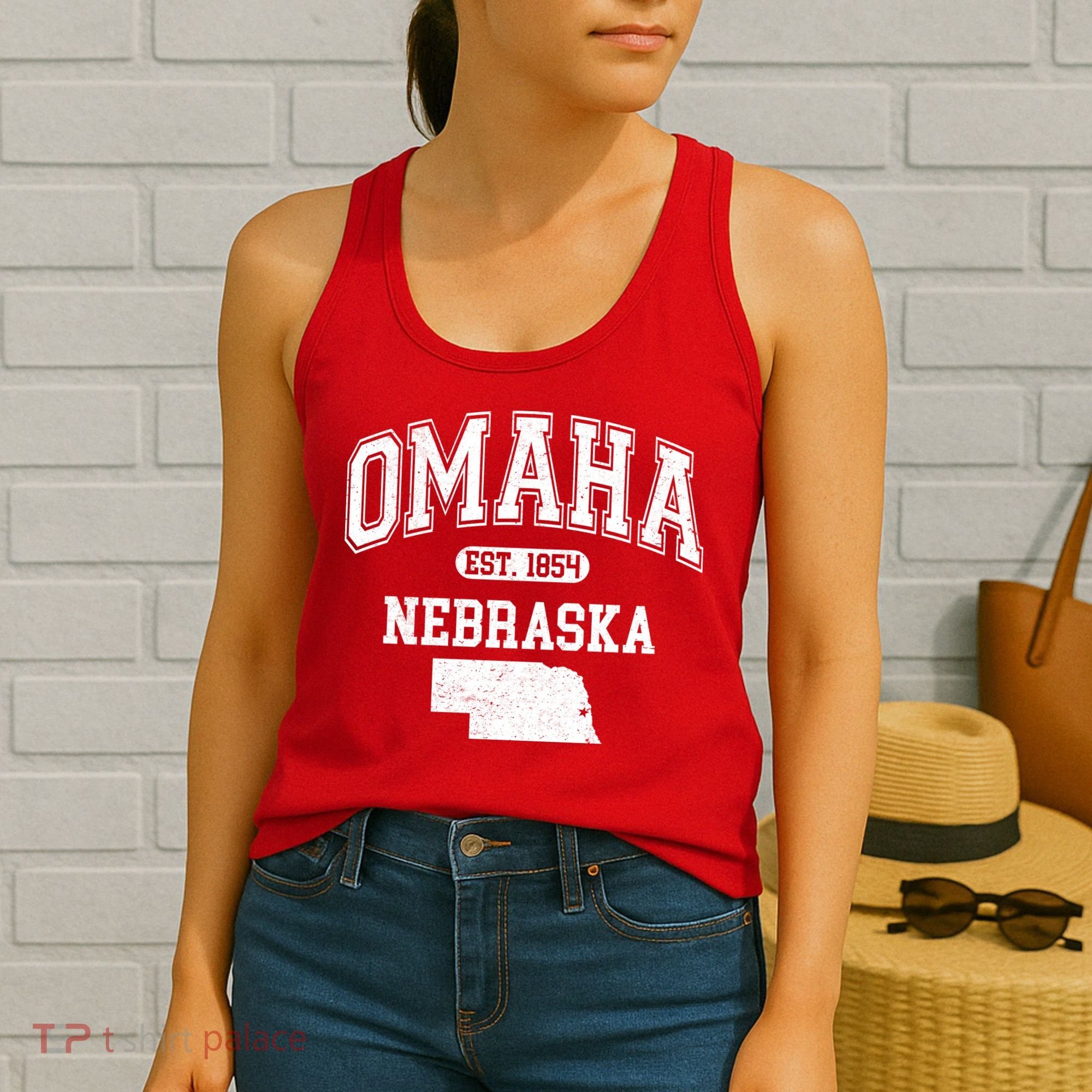 Omaha Nebraska Est 1854 Varsity Women's Tank Top