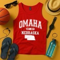 Omaha Nebraska Est 1854 Varsity Tank Top thumb 4