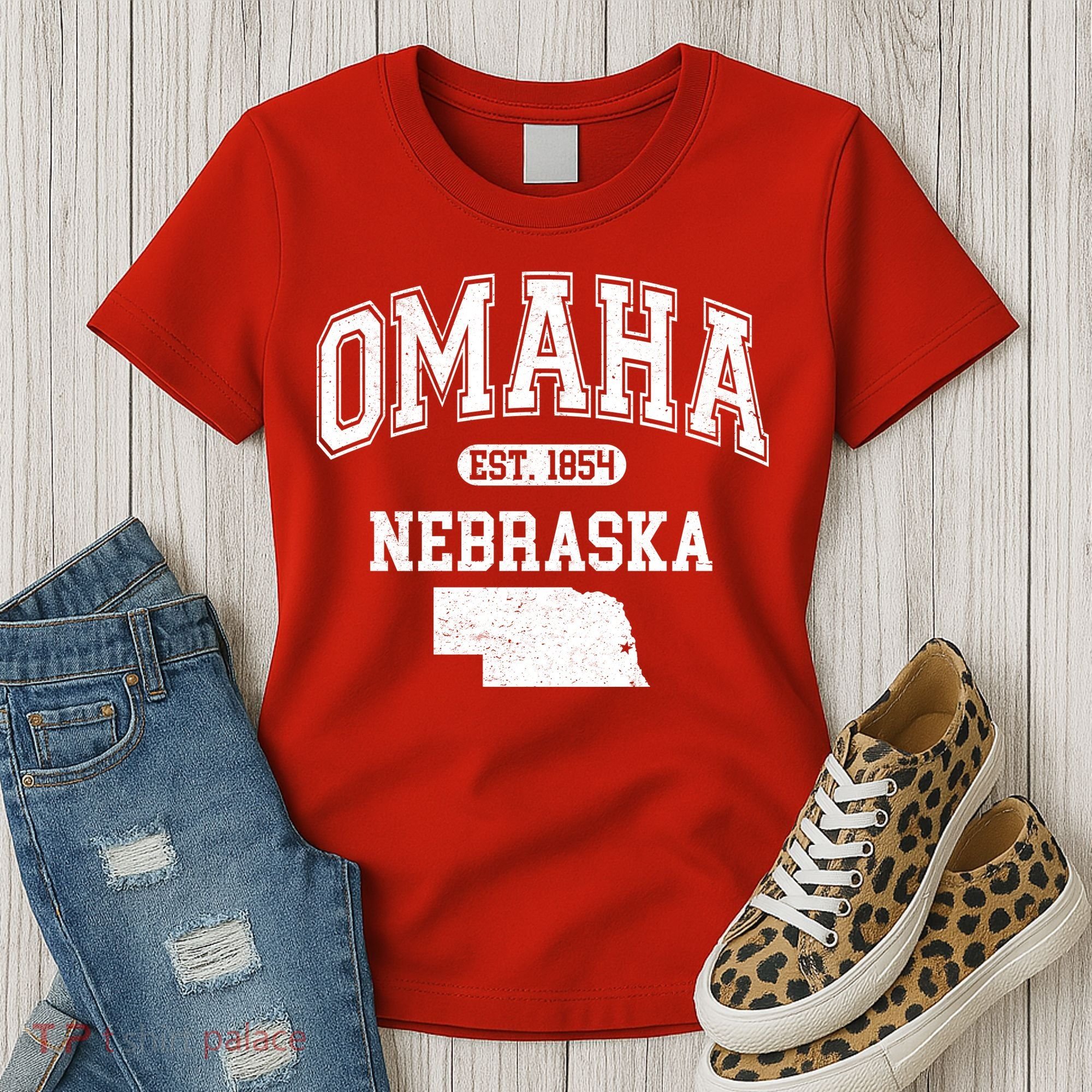 Omaha Nebraska Est 1854 Varsity Women's T-Shirt