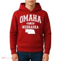 Omaha Nebraska Est 1854 Varsity Kids Hoodie thumb 4