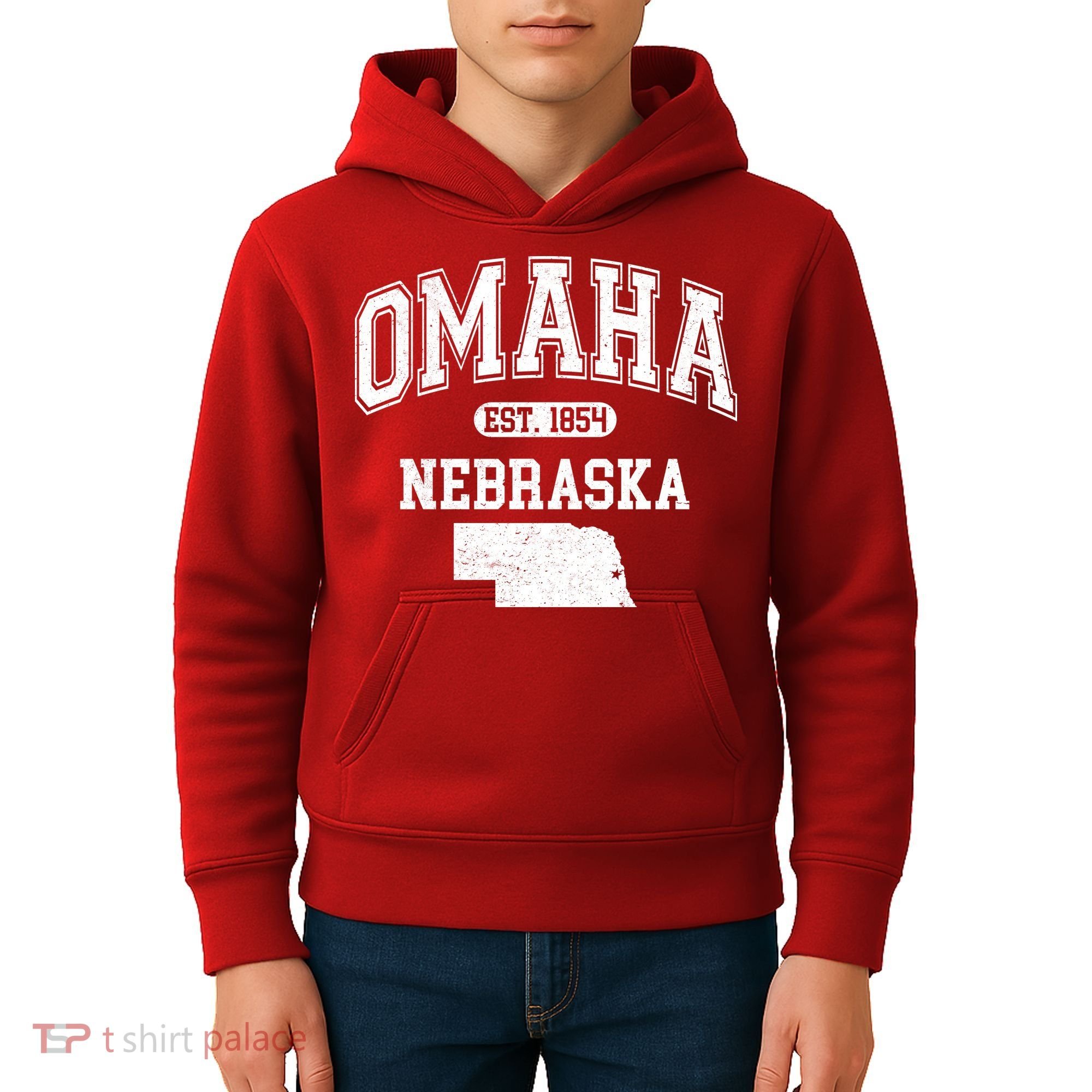 Omaha Nebraska Est 1854 Varsity Kids Hoodie