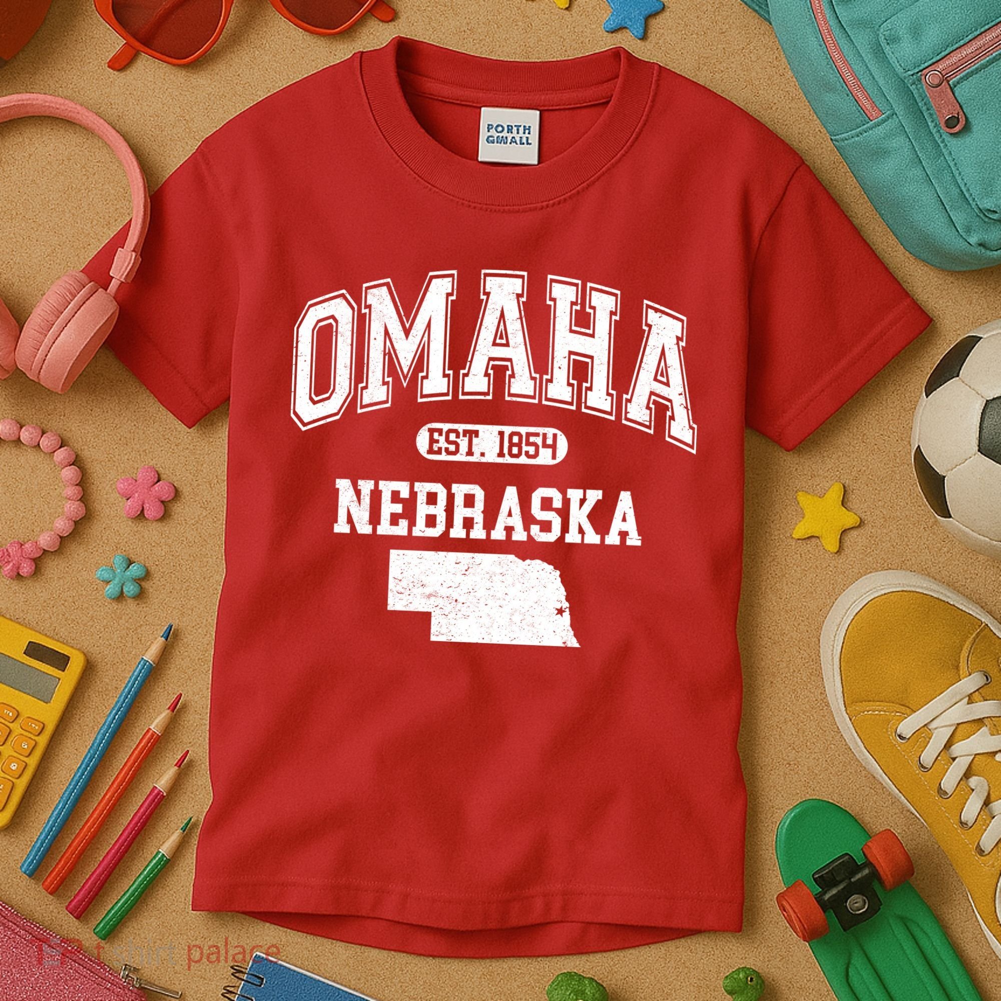 Omaha Nebraska Est 1854 Varsity Kids T-Shirt