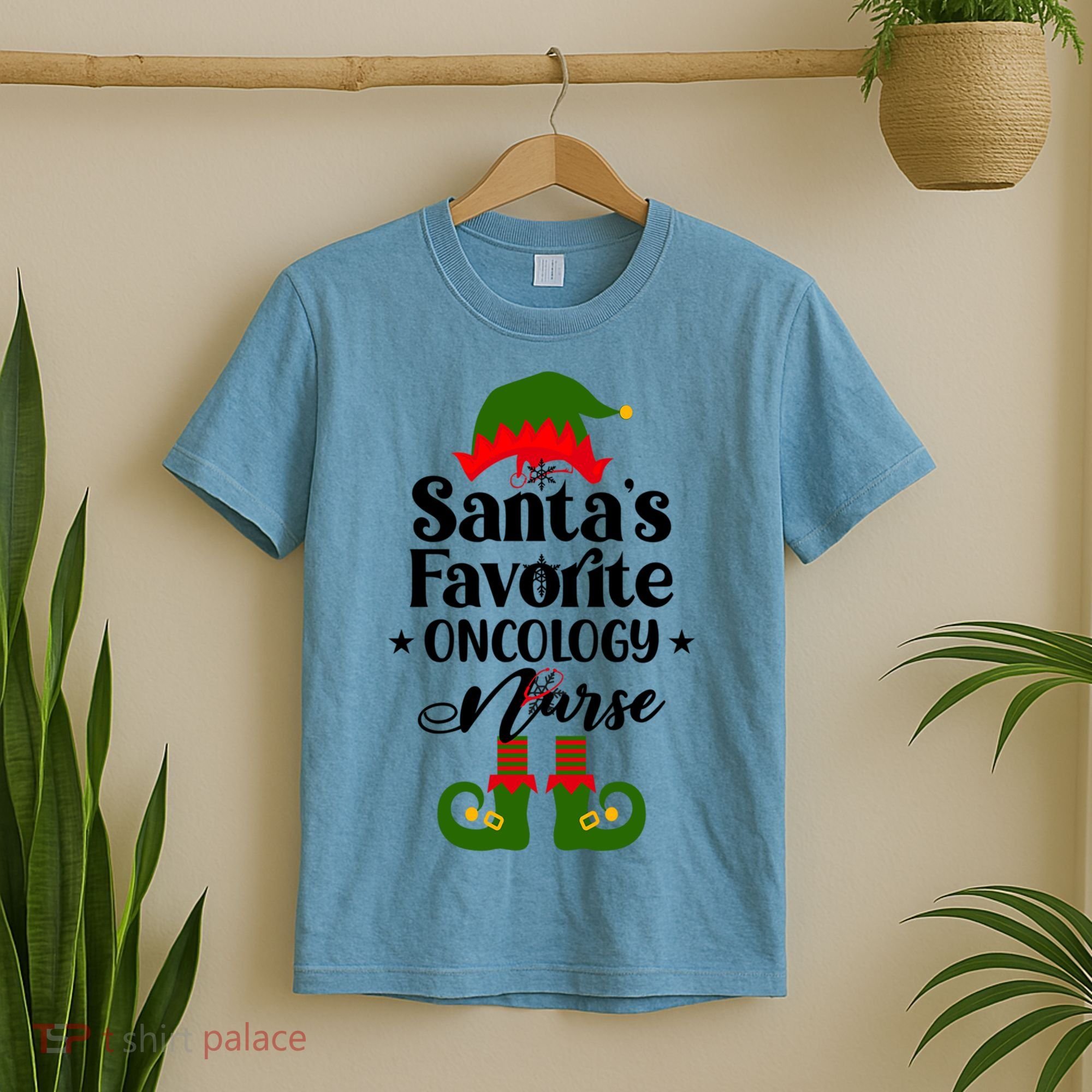 Oncology Nurse Funny Elf Christmas Santas Favorite Onc Rn Meaningful Gift T-Shirt