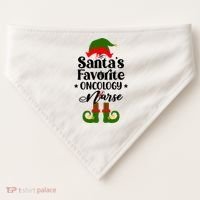 Oncology Nurse Funny Elf Christmas Santas Favorite Onc Rn Meaningful Gift USA-Made Doggie Bandana thumb 0