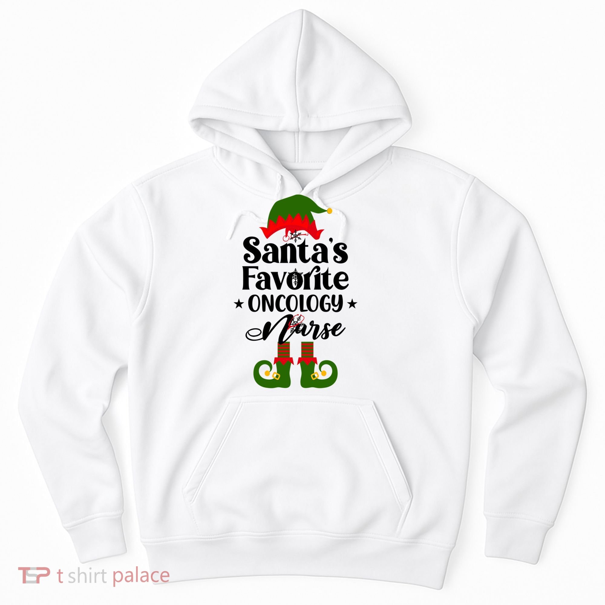 Oncology Nurse Funny Elf Christmas Santas Favorite Onc Rn Meaningful Gift Hoodie