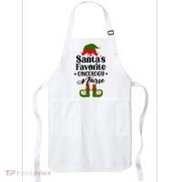 Oncology Nurse Funny Elf Christmas Santas Favorite Onc Rn Meaningful Gift Apron thumb 0