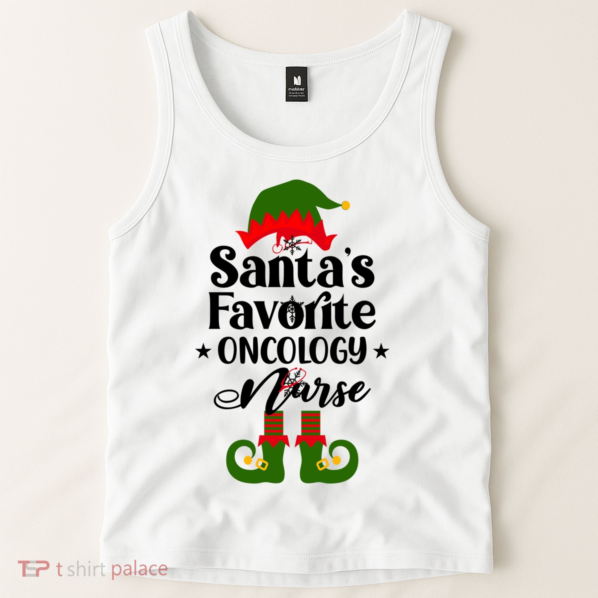 Oncology Nurse Funny Elf Christmas Santas Favorite Onc Rn Meaningful Gift Tank Top
