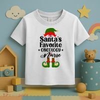 Oncology Nurse Funny Elf Christmas Santas Favorite Onc Rn Meaningful Gift Toddler T-Shirt thumb 3