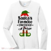 Oncology Nurse Funny Elf Christmas Santas Favorite Onc Rn Meaningful Gift Women's Long Sleeve Shirt thumb 0