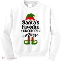 Oncology Nurse Funny Elf Christmas Santas Favorite Onc Rn Meaningful Gift Kids Sweatshirt thumb 0