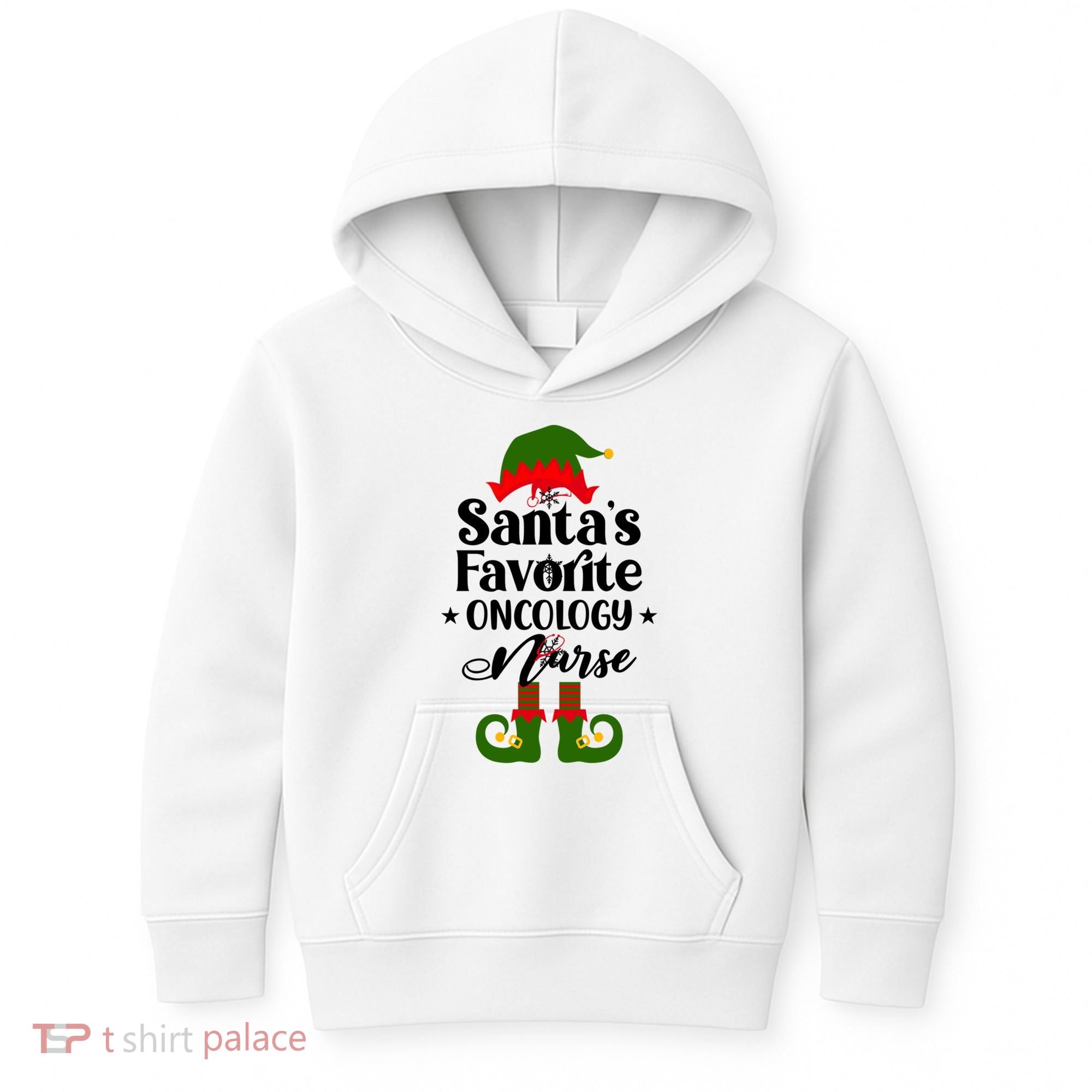 Oncology Nurse Funny Elf Christmas Santas Favorite Onc Rn Meaningful Gift Kids Hoodie