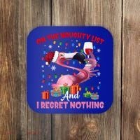 On Naughty List And I Regret Nothing Flamingo Christmas Great Gift Coaster thumb 0