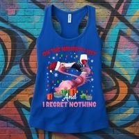 On Naughty List And I Regret Nothing Flamingo Christmas Great Gift Women's Tank Top thumb 3