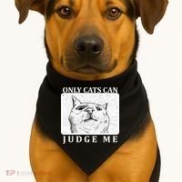 Only Cats Can Judge Me USA-Made Doggie Bandana thumb 1